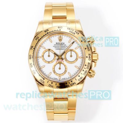 ARF Super Clone Yellow Gold Rolex 4131 Cosmo Daytona White Dial 904L Watch 